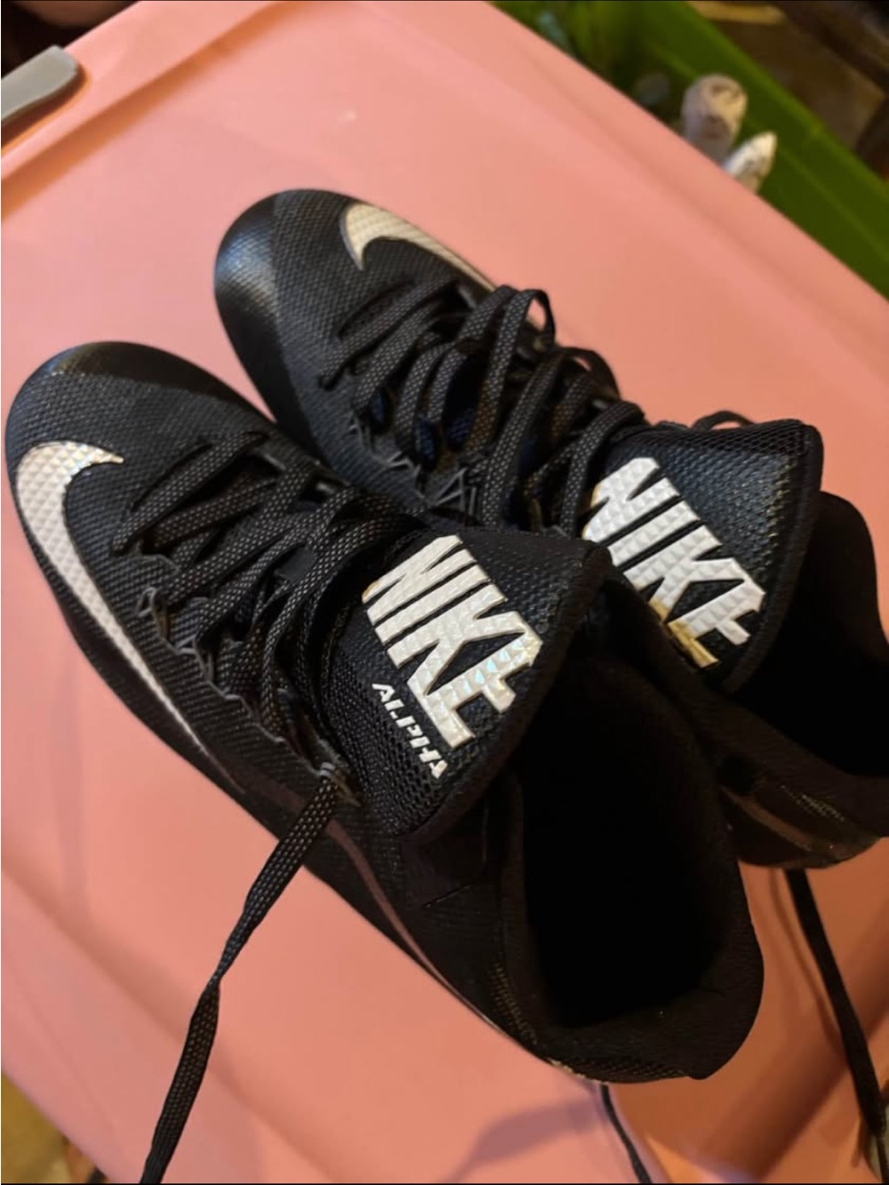 Nike Black and White Men's Athletic Mid-Top Sneakers